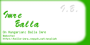 imre balla business card